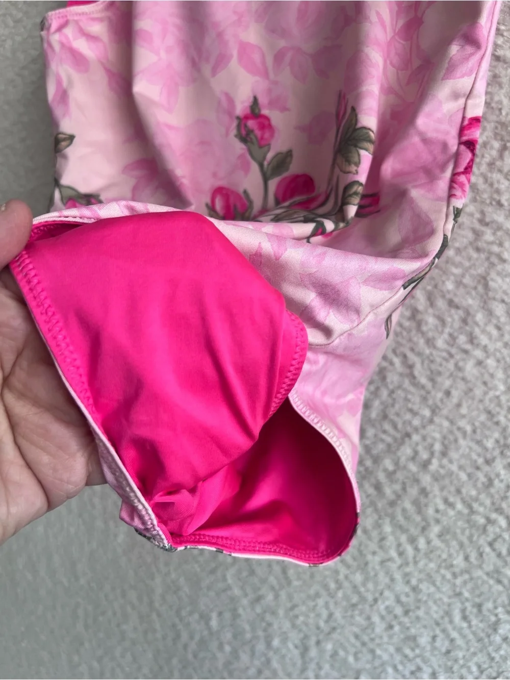 LoveShackFancy One Piece Kids Junip Pink Ivy Ruffle Bathing Swim Suit Size 12